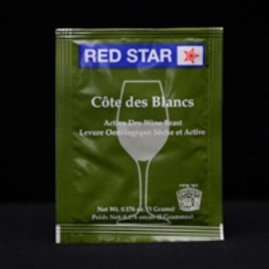 A red star wine bag sitting on top of a table.