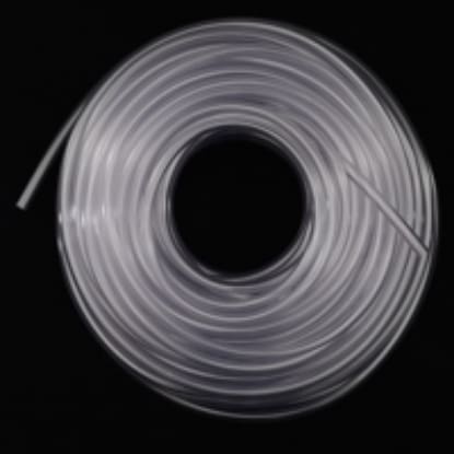 A coil of clear plastic tubing.