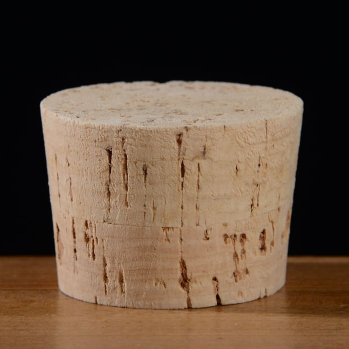 A close-up of a cork stopper.