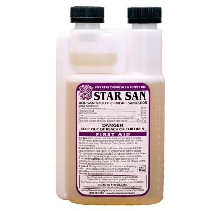 Star San acid sanitizer bottle.