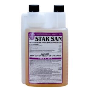 Star San acid sanitizer bottle.