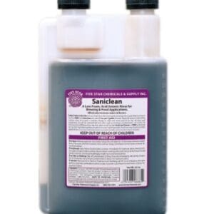 Saniclean low-foam acid cleaner bottle.