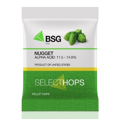 A bag of nugget hops is shown.