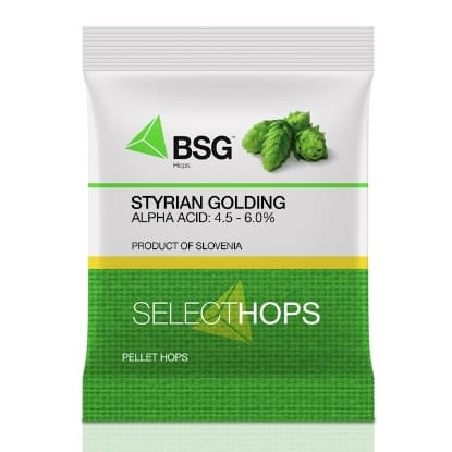 A bag of styrian golding hops.