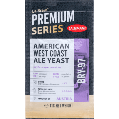 A package of american west coast ale yeast.