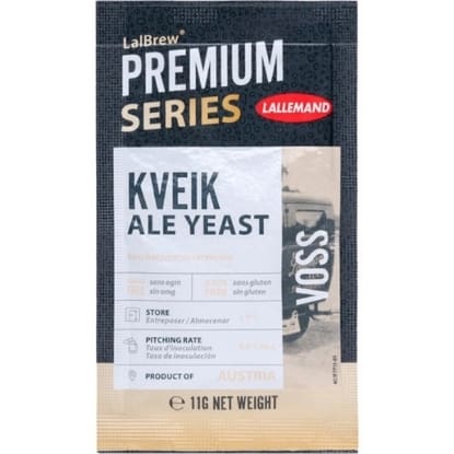 A package of lallemand premium series kvæk ale yeast.