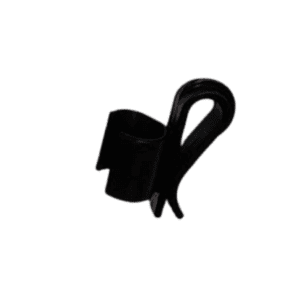 Black plastic cable clip