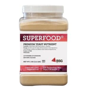 A jar of superfood is shown.