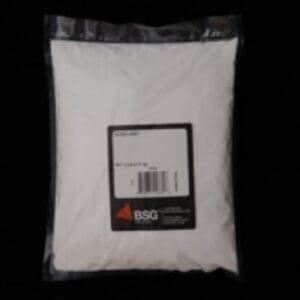 Bag of white powder with a label.