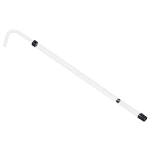 White plastic siphon tube with black ends.