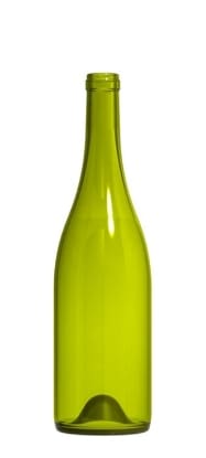 Empty green glass wine bottle.