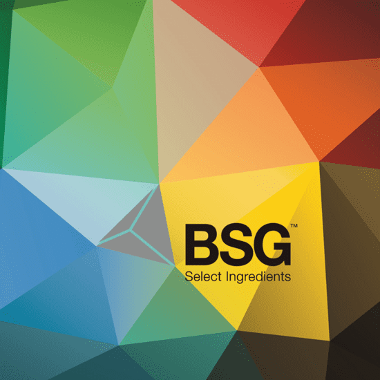 A colorful background with the bsg logo.