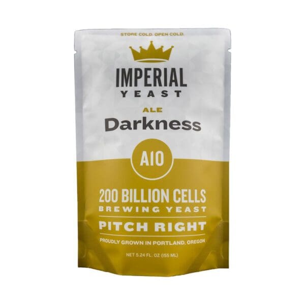 Imperial Yeast Ale Darkness brewing yeast pack.