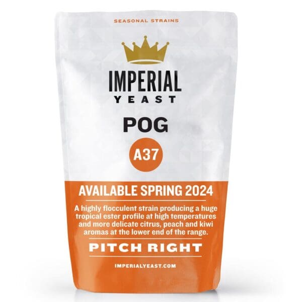 Imperial Yeast POG A37 packaging.