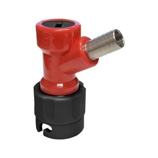 Red and black beer tap connector.