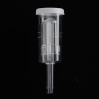 Clear plastic beer bottling counter pressure filler.